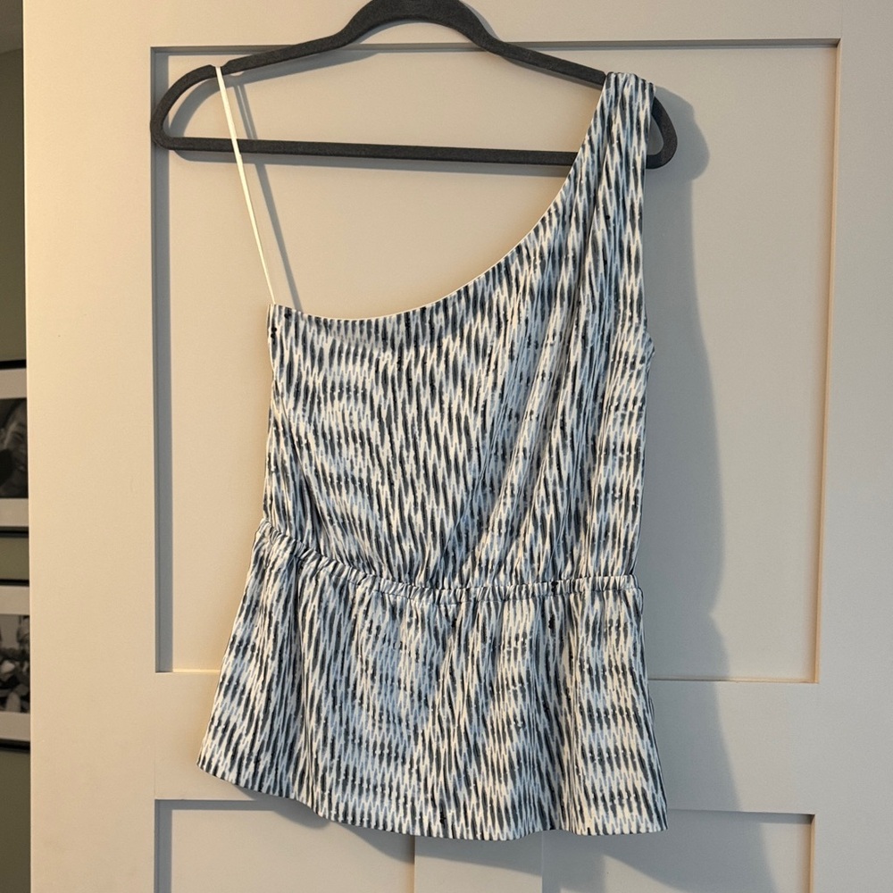 Banana Republic Black and White One-Shoulder Top